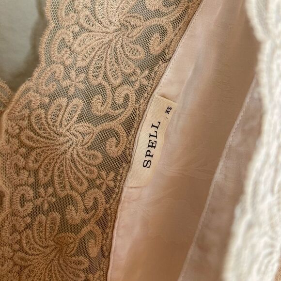 Spell Free People Ocean Gown Maxi White Cream Dress Size XS - Picture 15 of 17